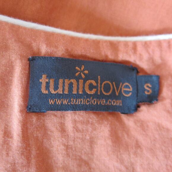 TUNICLOVE Beaded Tunic Top Size S Women Embroidered Cotton Boho Retro Orange - Picture 11 of 12